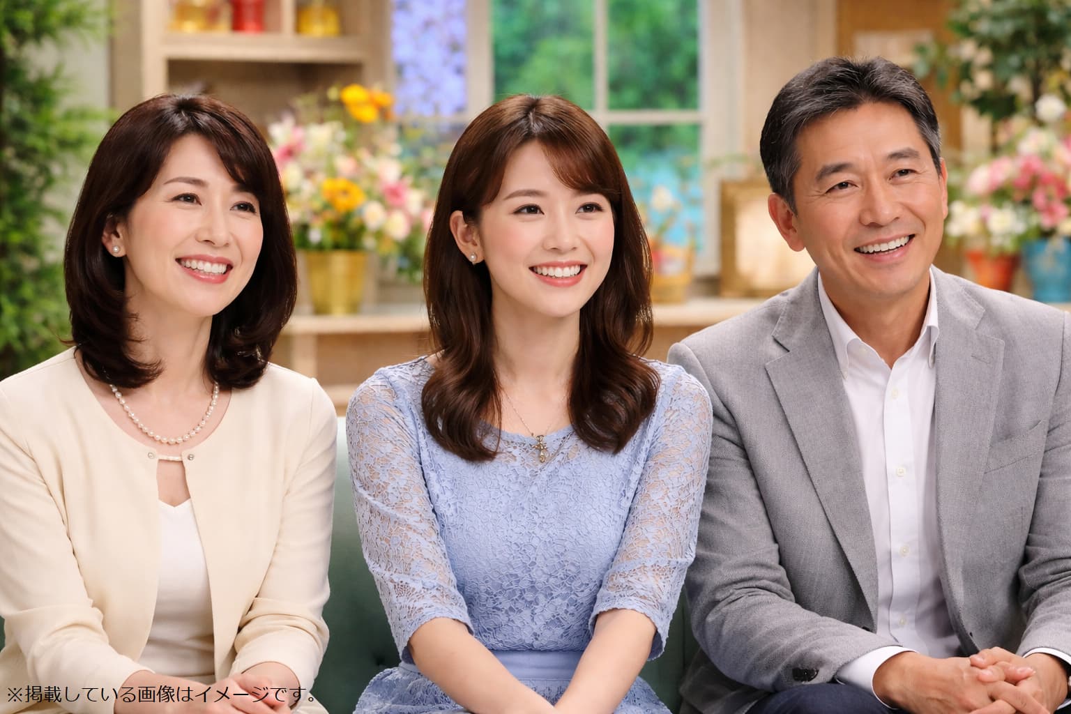 娘と両脇に両親