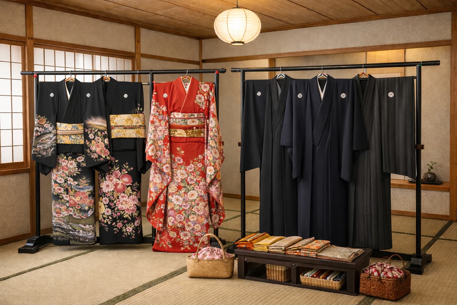 和室に掛けられている着物