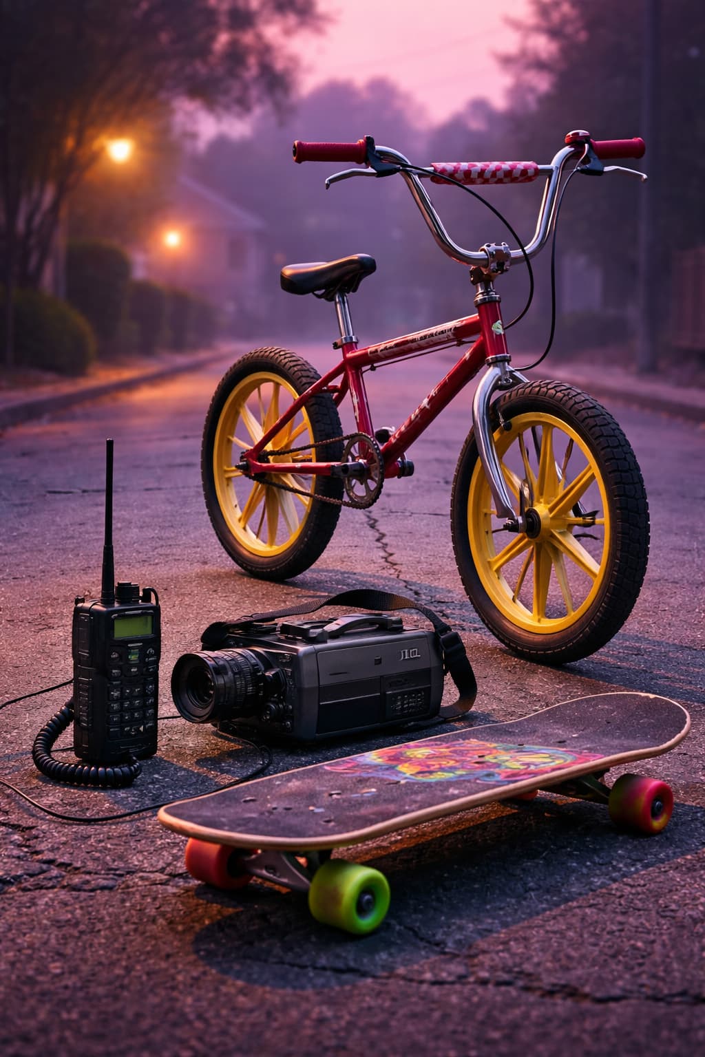 80年代の自転車や無線機